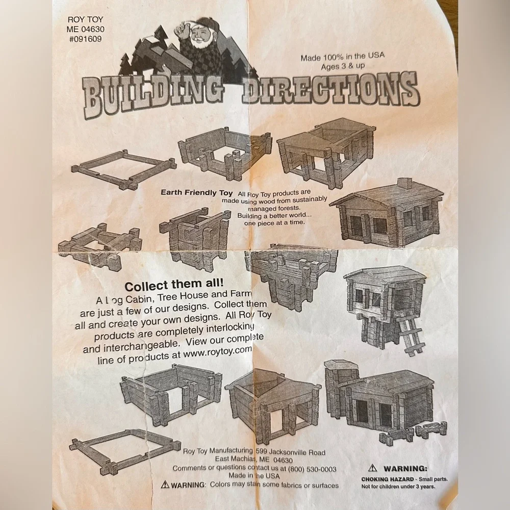 KIDS Roy Toy Special Edition Deluxe Log Building Set - 250+ Pieces‎